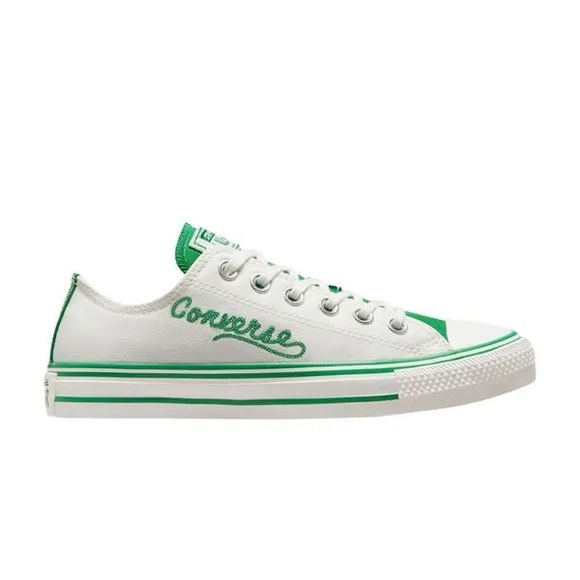 Converse Chuck Taylor All Star Retro Varsity Women in White and Kelly Green - Picture 7 of 8
